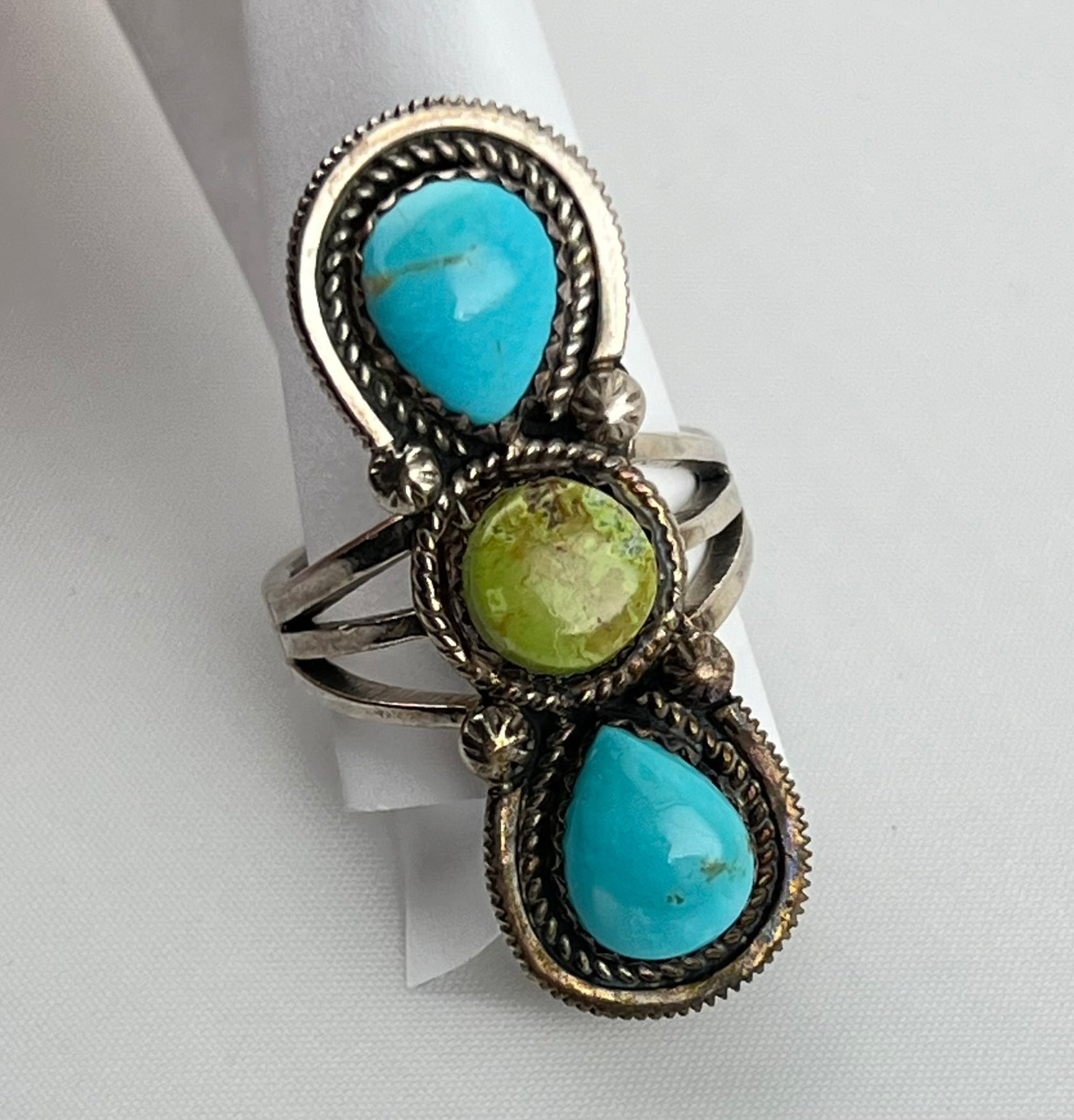 925 Sterling Silver American Style Turquoise Ring