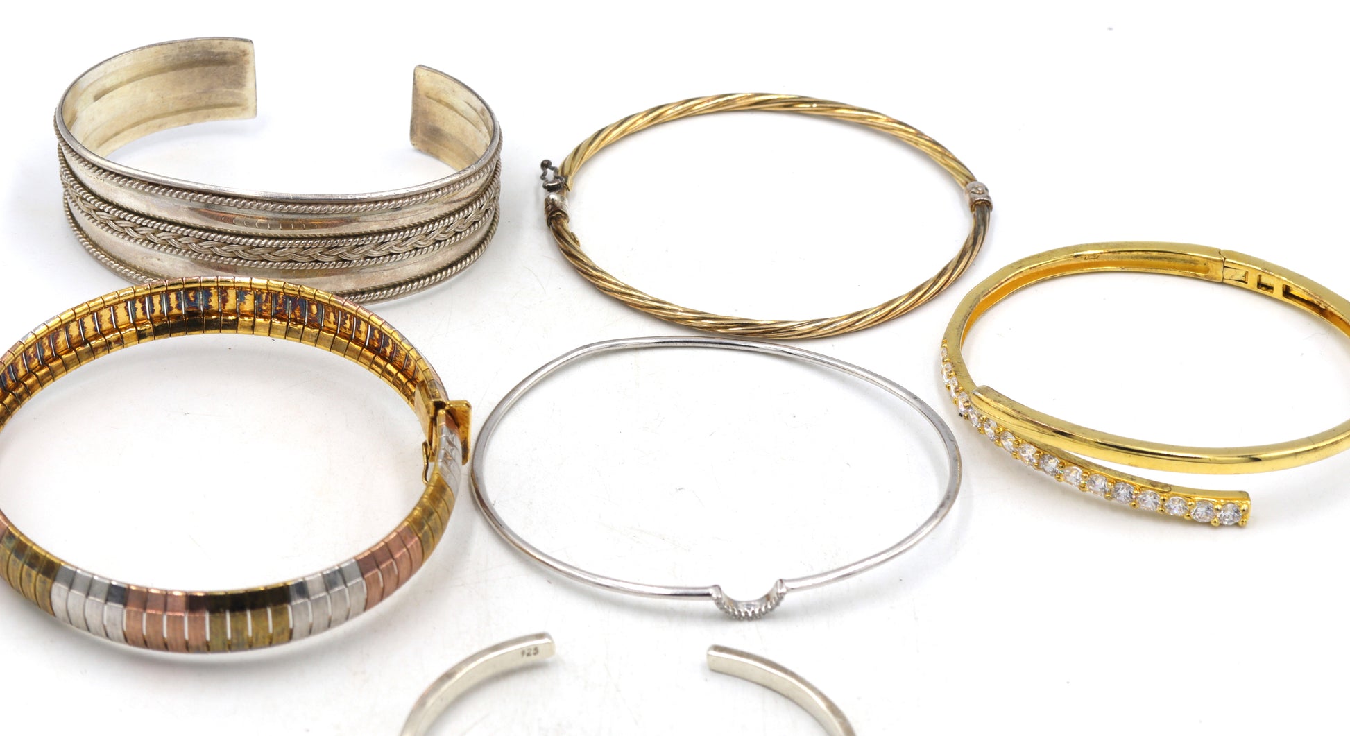 Group lot of Vintage 925 sterling silver bangles