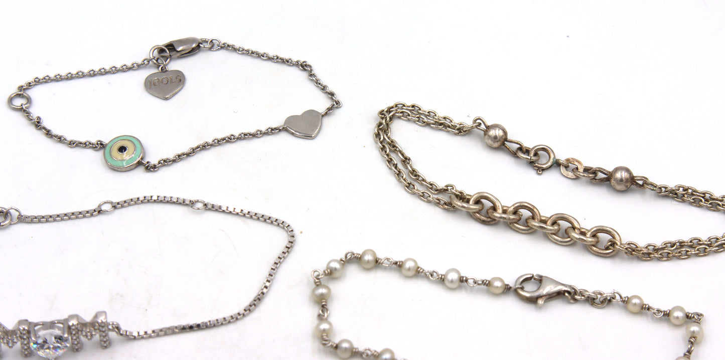 Group lot of Vintage 925 sterling silver bracelets