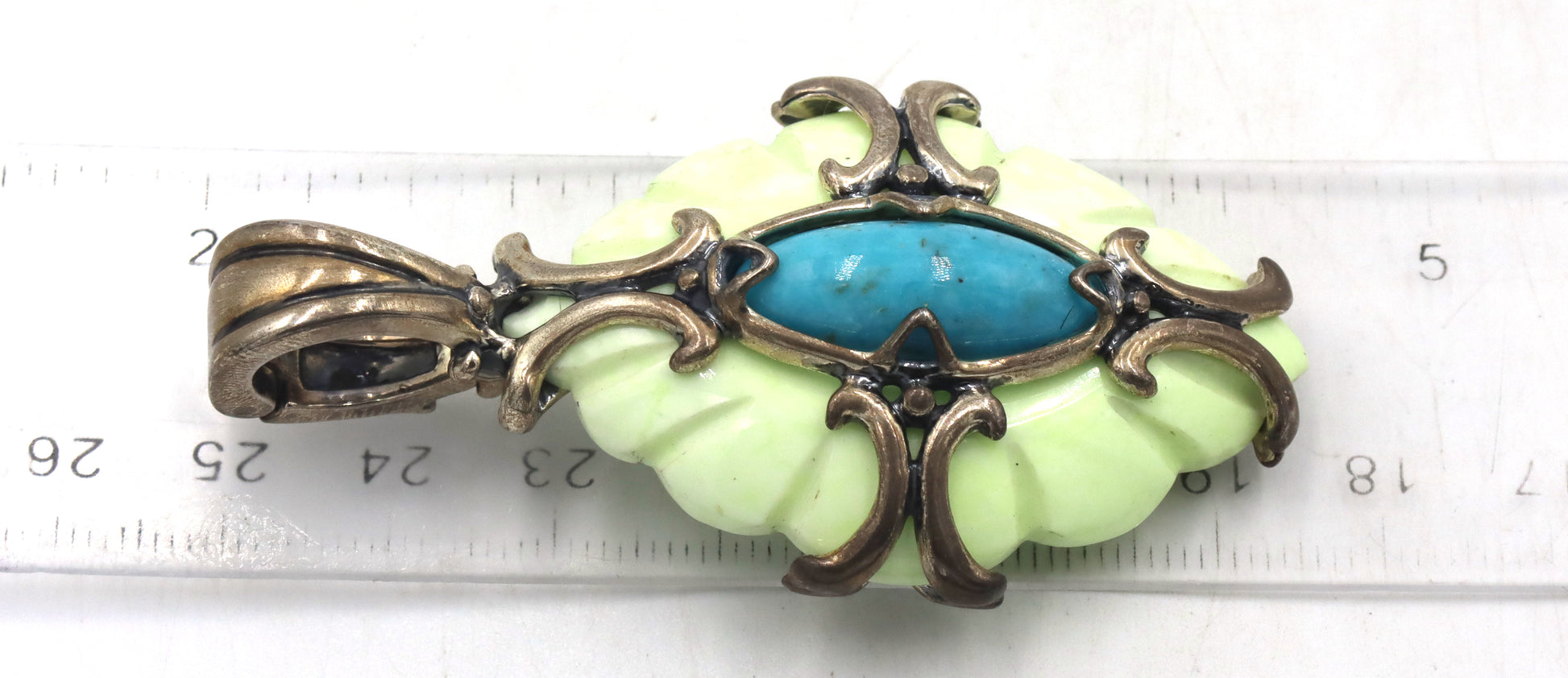 Carolyn Pollack signed 925 sterling silver agate pendant