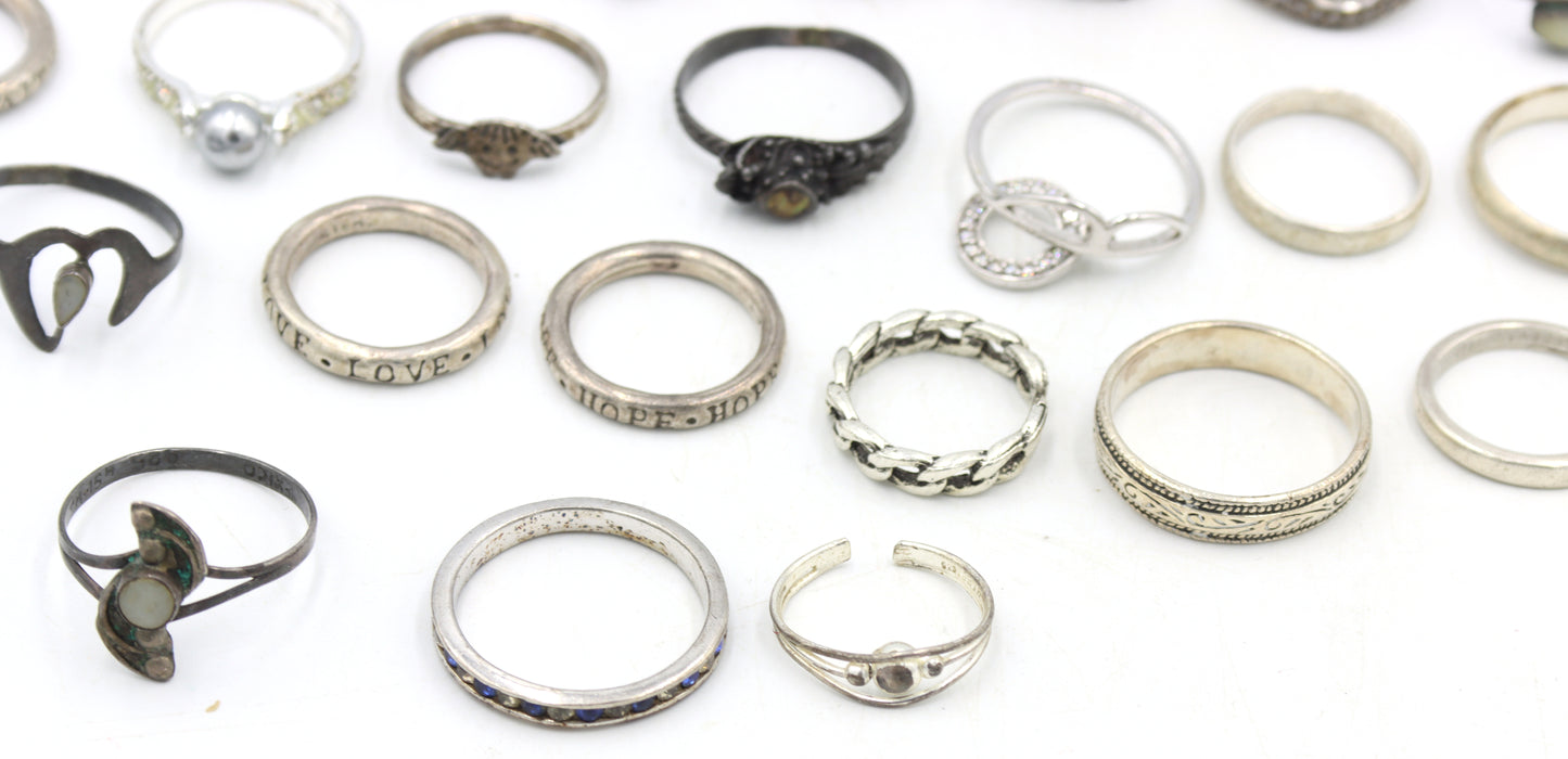 Group lot of Vintage 925 sterling silver rings