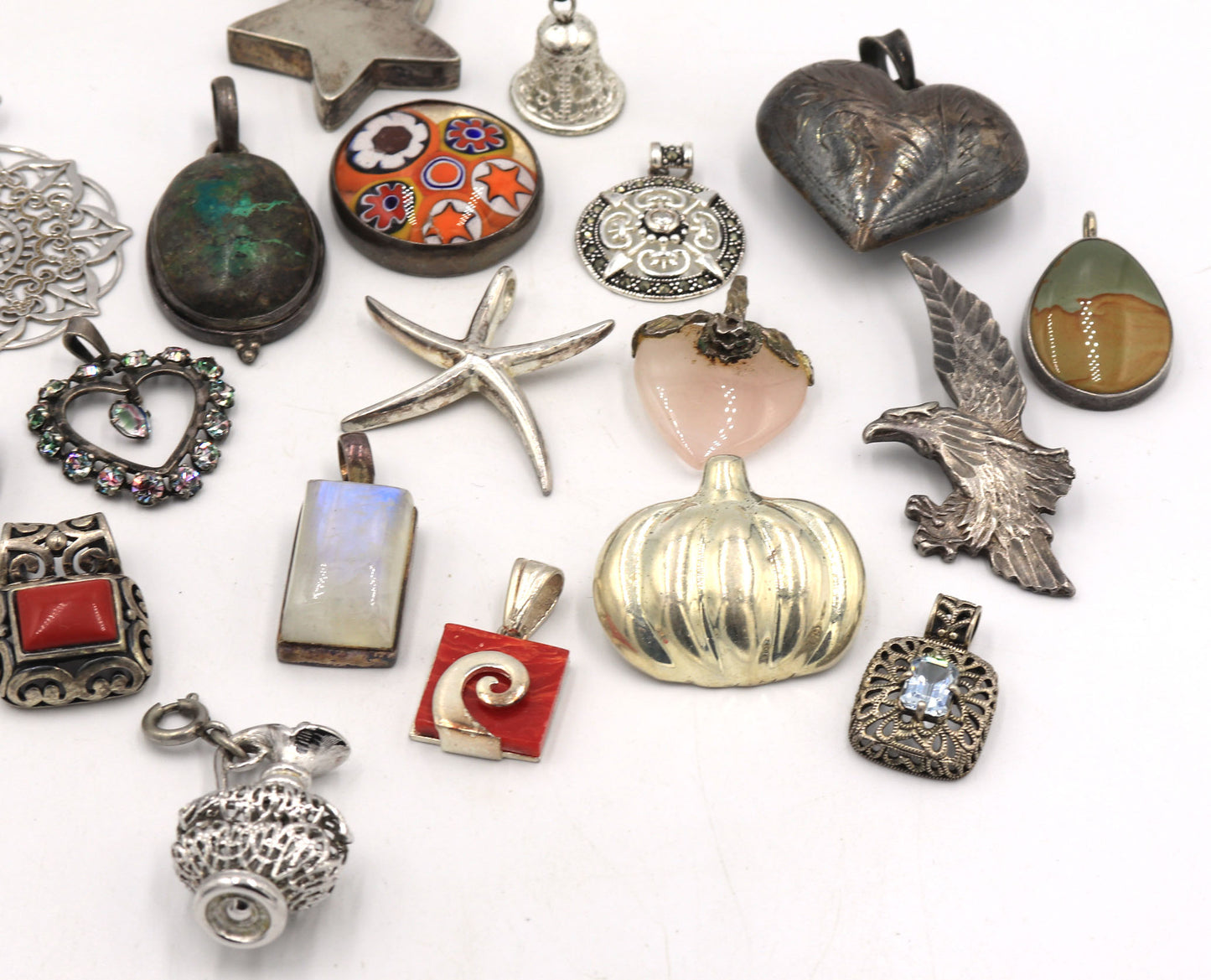 Group lot of Vintage 925 sterling silver pendants
