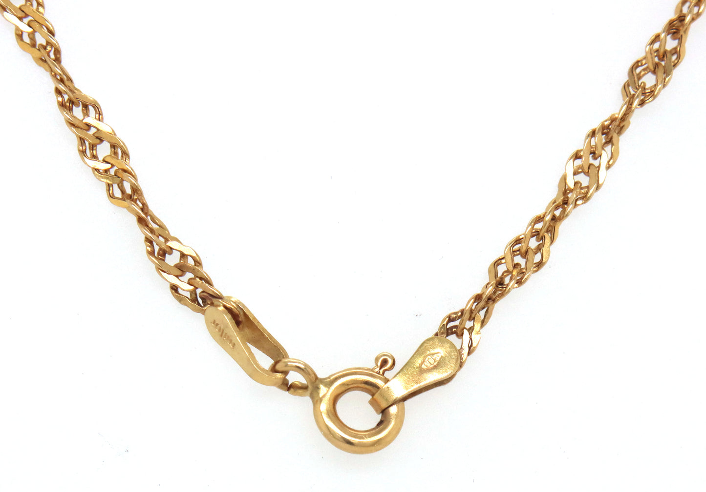 14kt Yellow gold Singapore link chain necklace