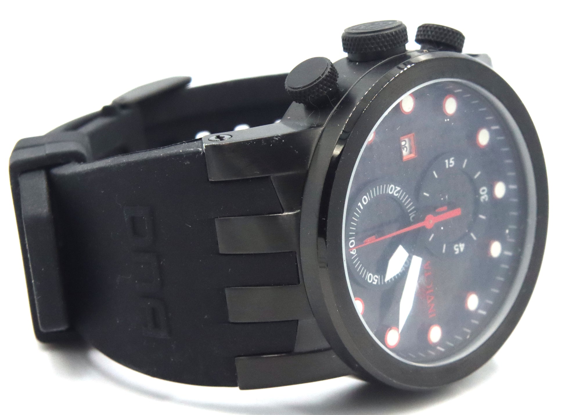 Invicta DNA racer black Carbon fiber dial Silicone strap chronograph watch