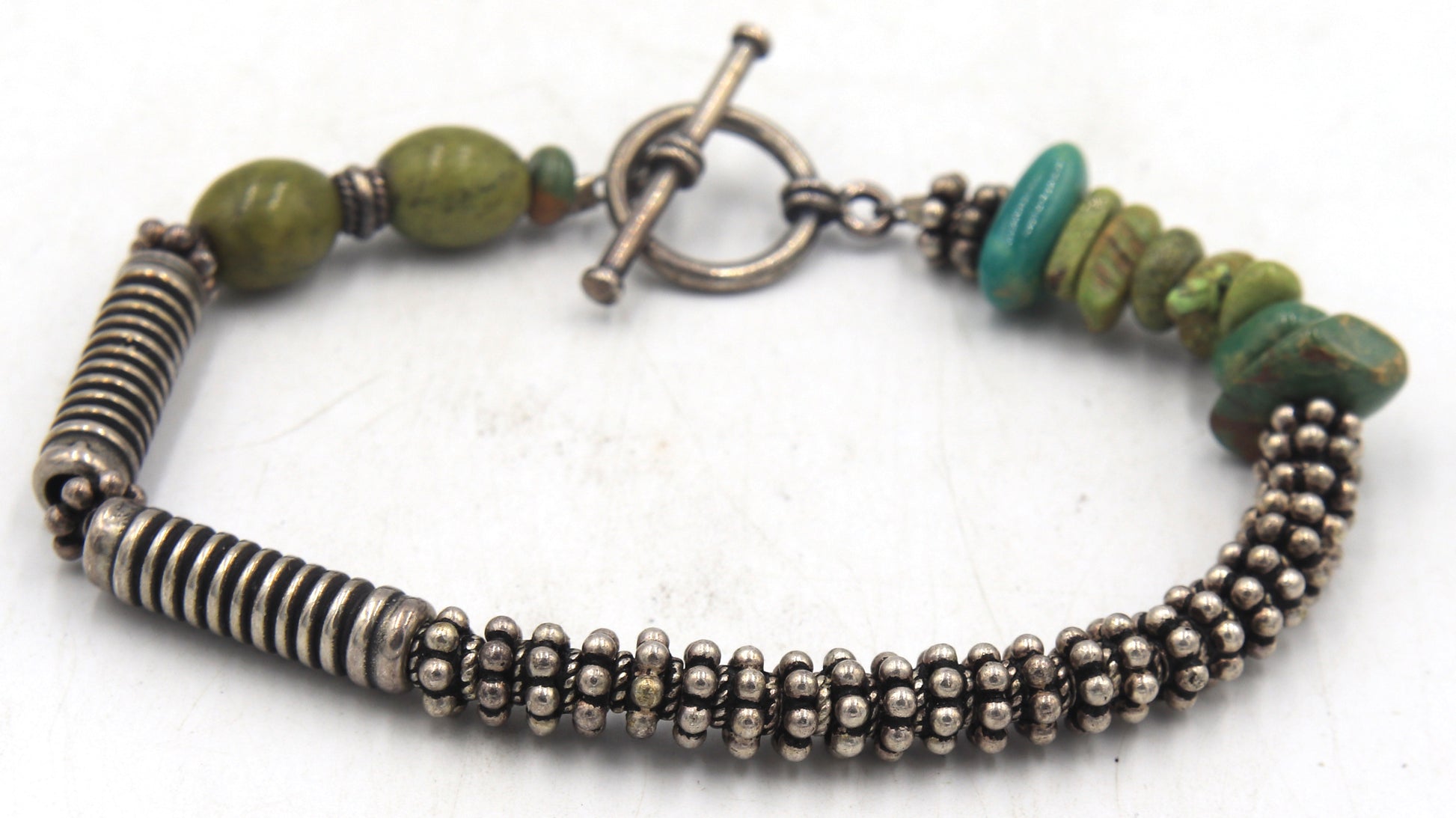 Vintage 925 sterling silver tiger eye necklace and turquoise bracelet