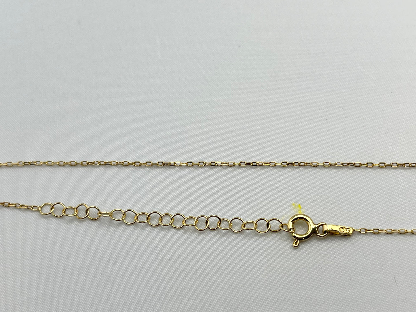 925 Gold Tone Sterling Silver Evil Eye White Enamel Blue Eye Center Pendant With Chain Necklace