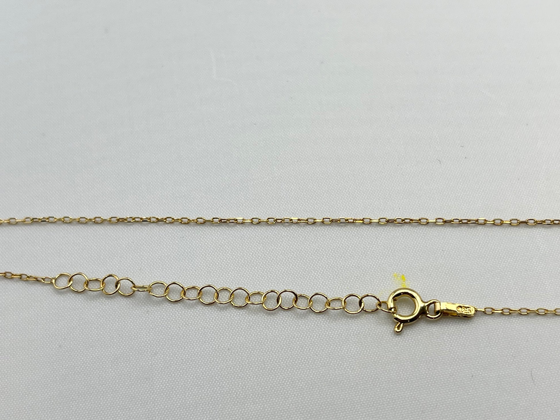 925 Gold Tone Sterling Silver Evil Eye White Enamel Blue Eye Center Pendant With Chain Necklace