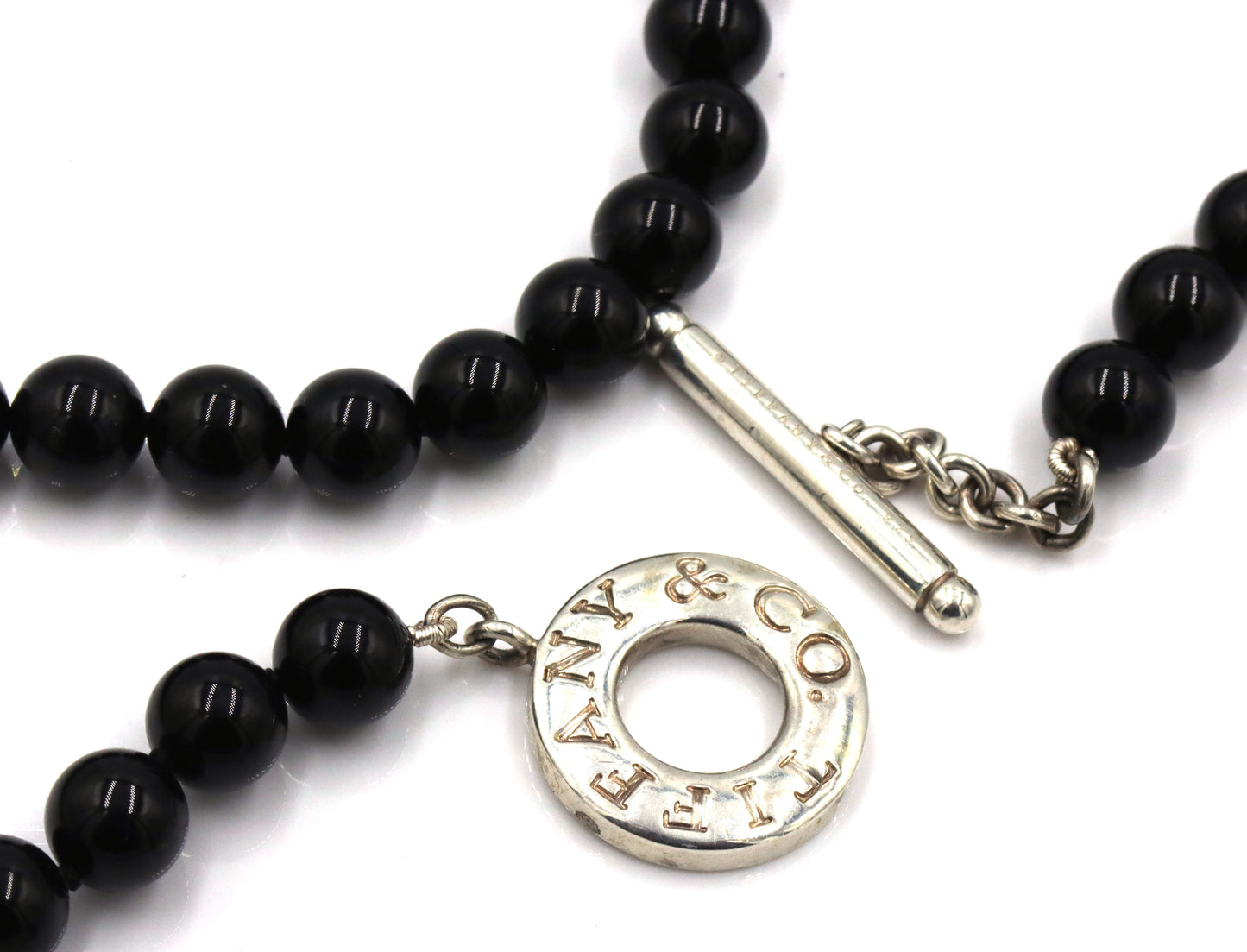 Tiffany & Co black onyx beads toggle necklace