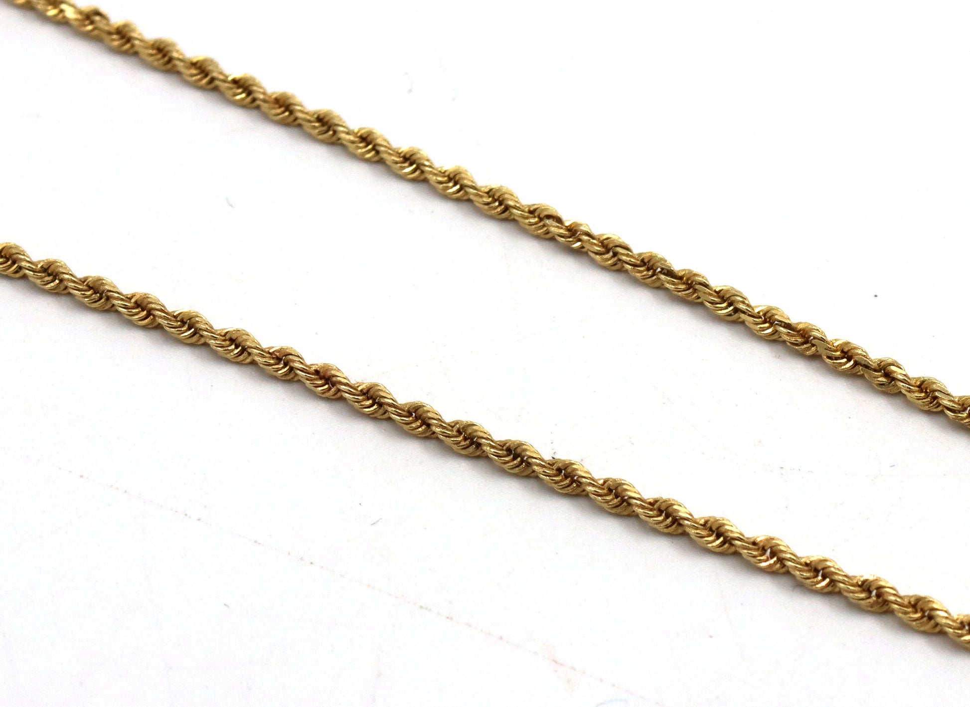 14kt Yellow gold rope chain necklace