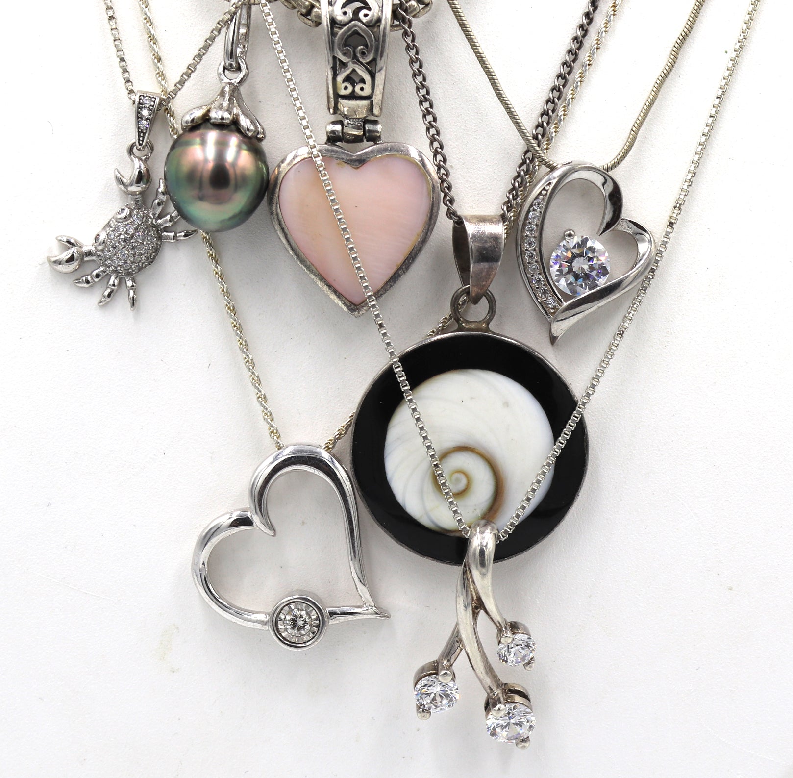 Group lot of 10 Vintage 925 sterling silver necklaces