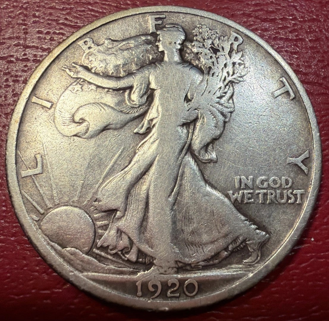 1920-D Walking Liberty Half Dollar 90% Silver VF Details