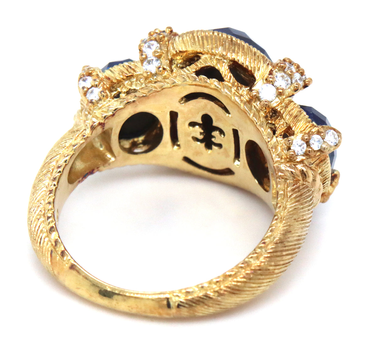 Judith Ripka quartz and CZ cocktail ring