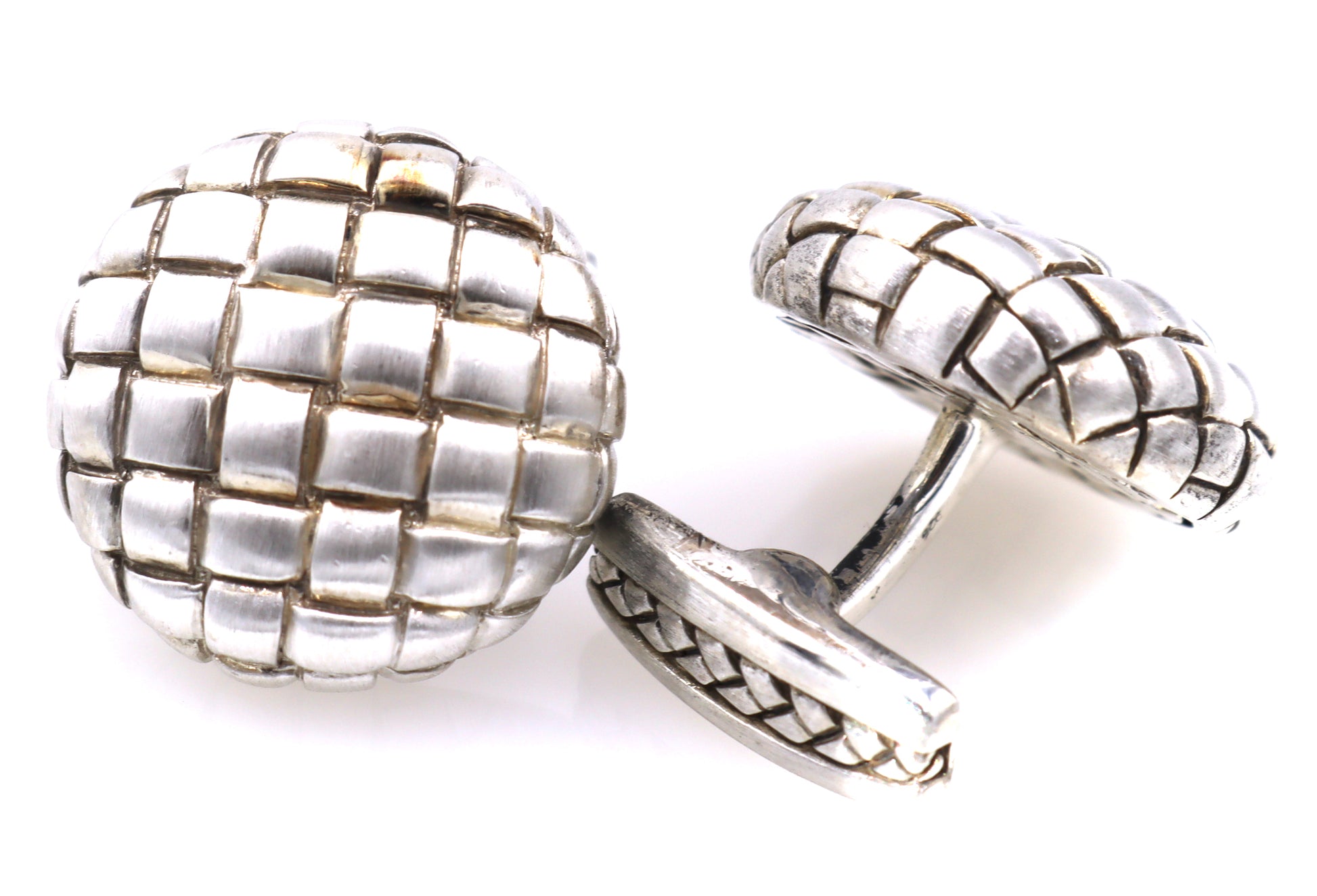 Scott Kay circle basket wave cuff links