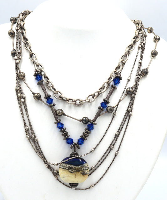 Group lot of 4 vintage 925 sterling silver necklaces