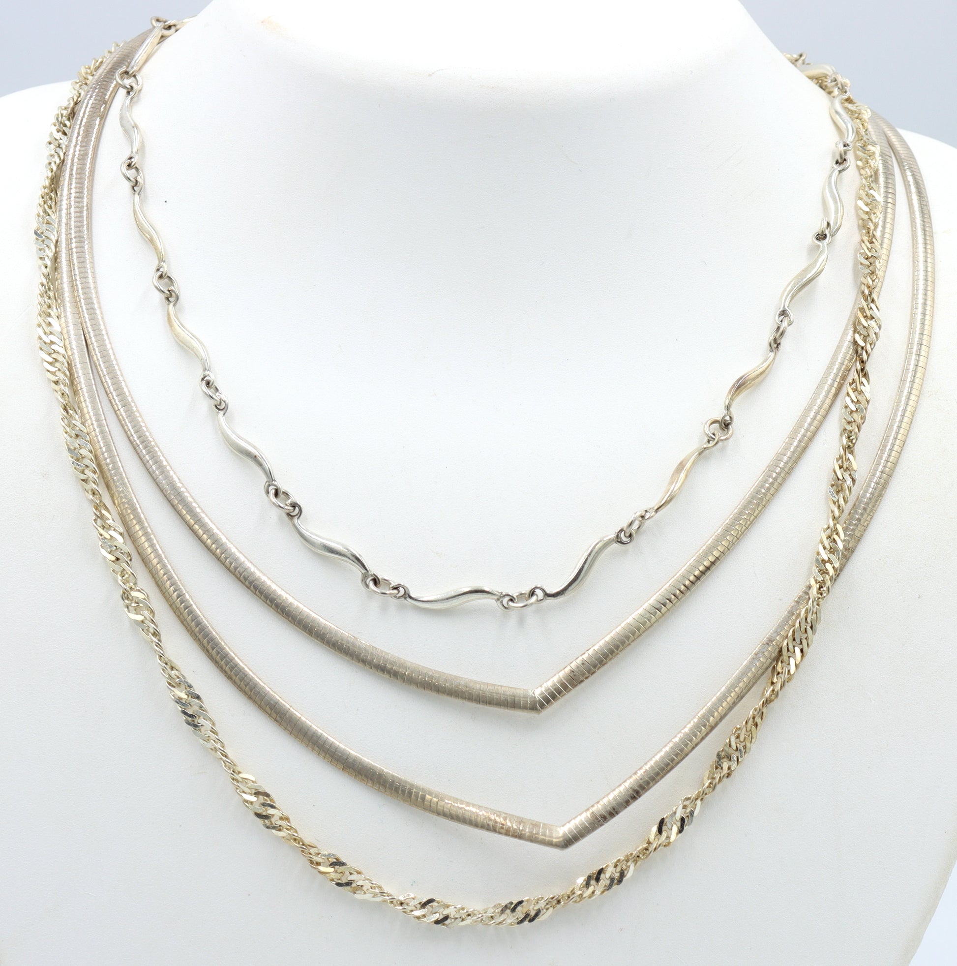 Group lot of 3 Vintage 925 sterling silver necklaces