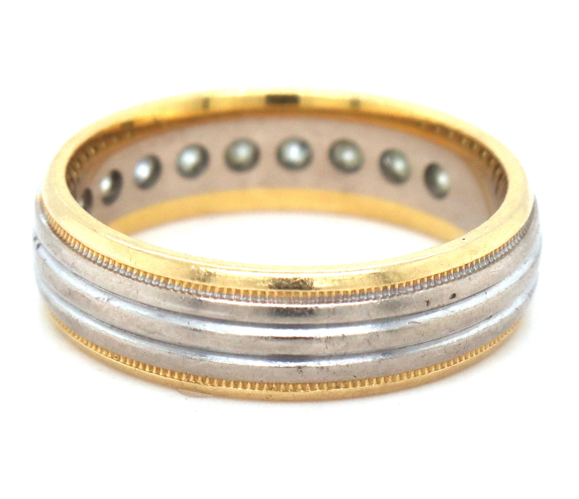14kt two tone gold diamond band
