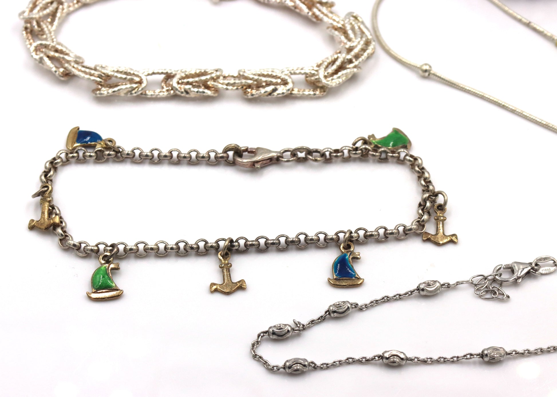 Vintage 925 sterling silver group lot of  bracelets