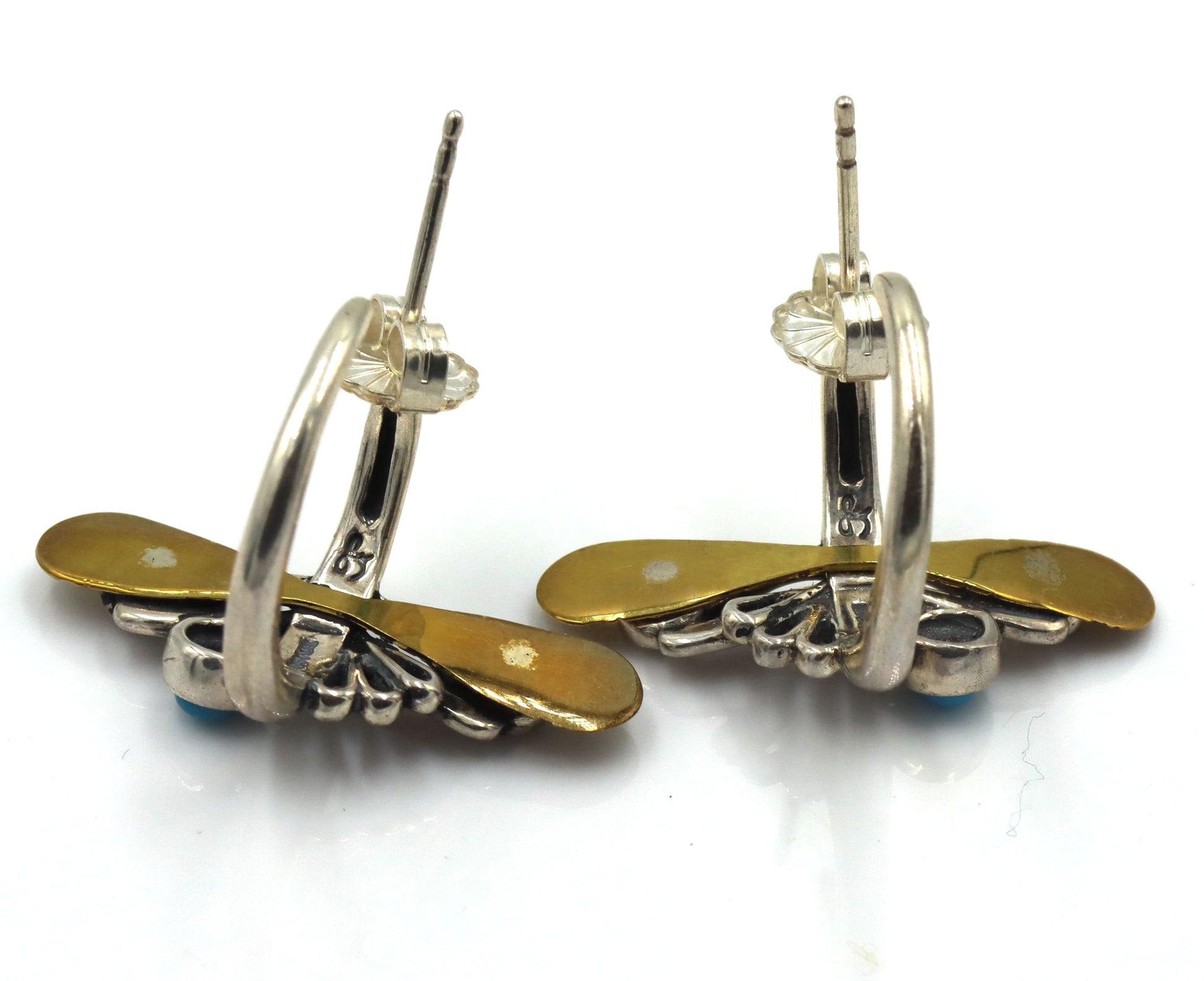 Carolyn Pollack sterling silver brass gemstone earrings
