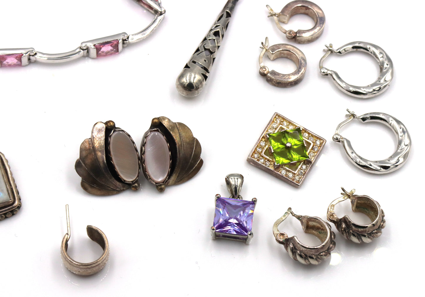 Vintage 925 sterling silver group lot of mis jewelry