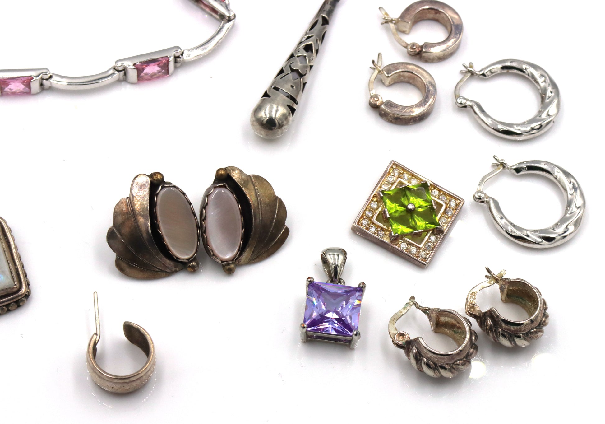 Vintage 925 sterling silver group lot of mis jewelry