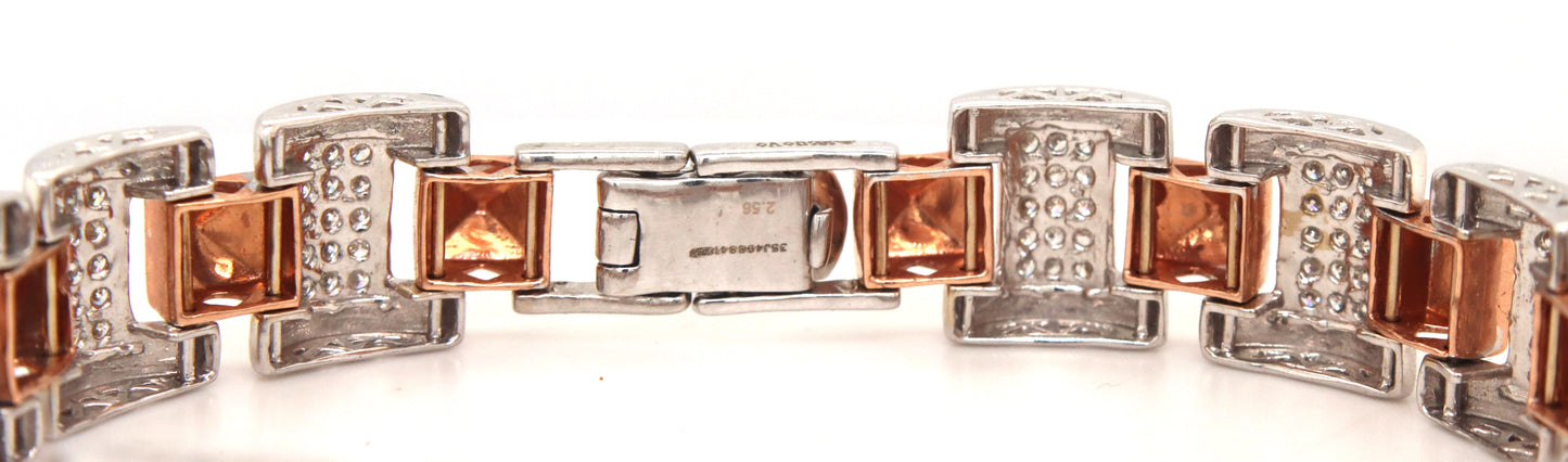 14kt White and rose gold diamond bracelet