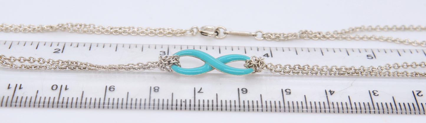 Tiffany & Co Infinity Blue Enamel Necklace