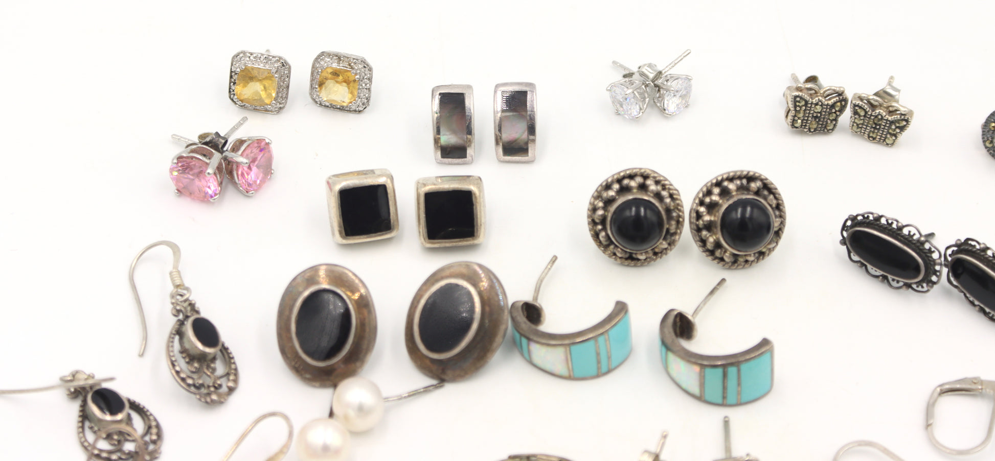 Group lot of Vintage 925 sterling silver earrings