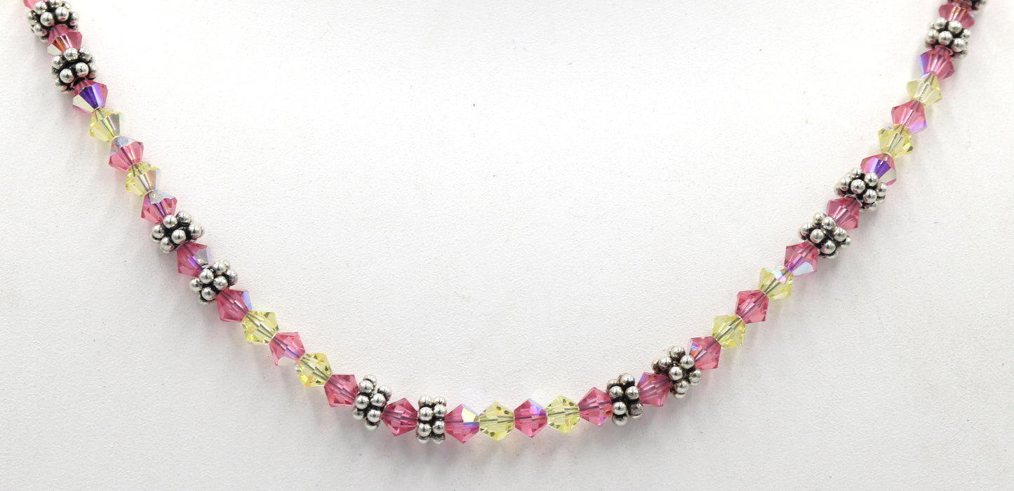925 Sterling silver crystal beads necklace