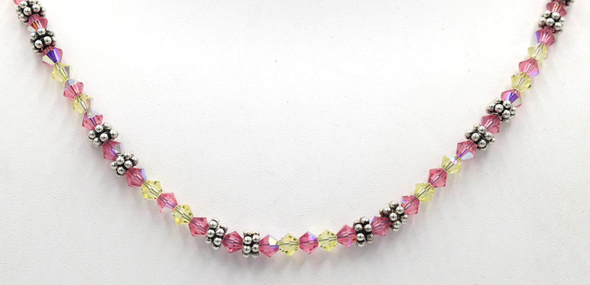 925 Sterling silver crystal beads necklace
