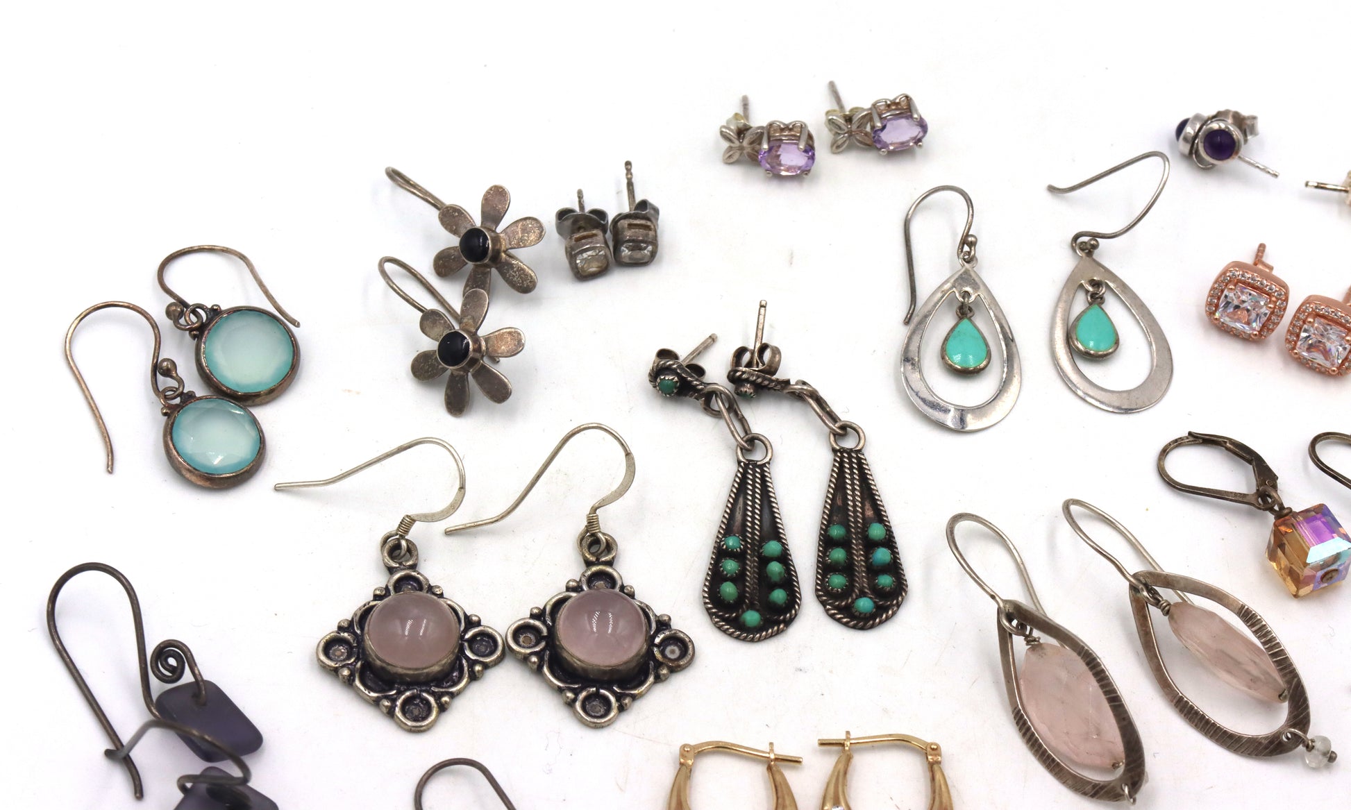 Group lot of vintage 925 sterling silver earrings