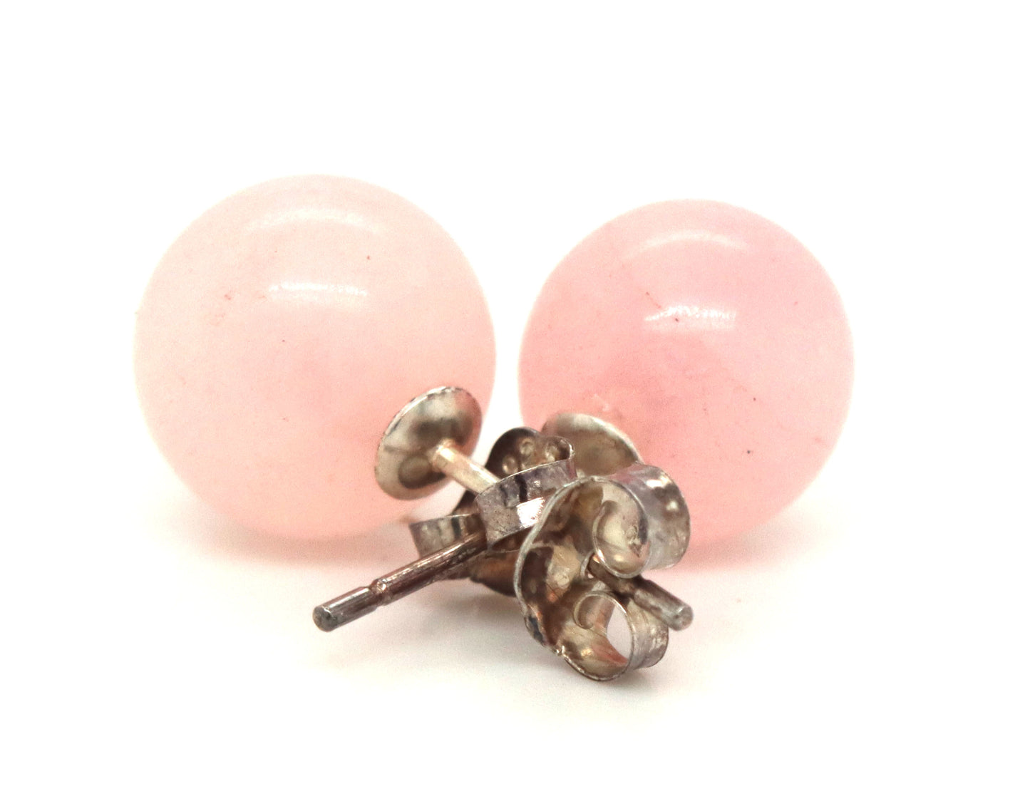 925 Sterling silver Rose quartz stud earrings