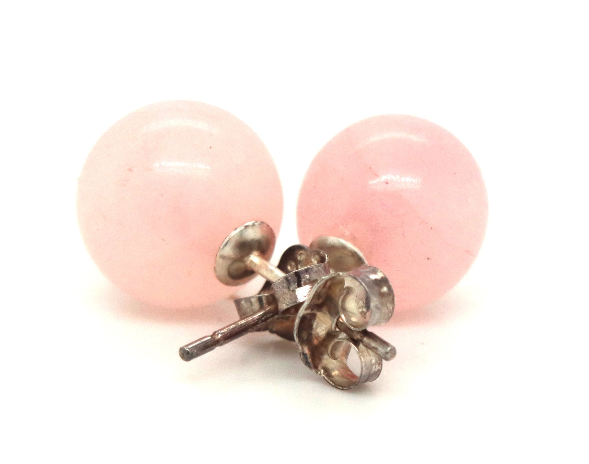 925 Sterling silver Rose quartz stud earrings