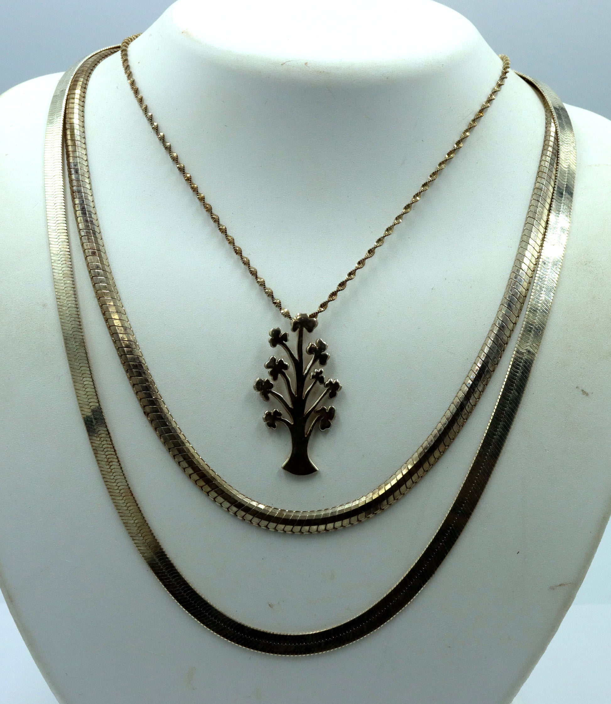 Group lot of 3 Vintage 925 sterling silver necklaces