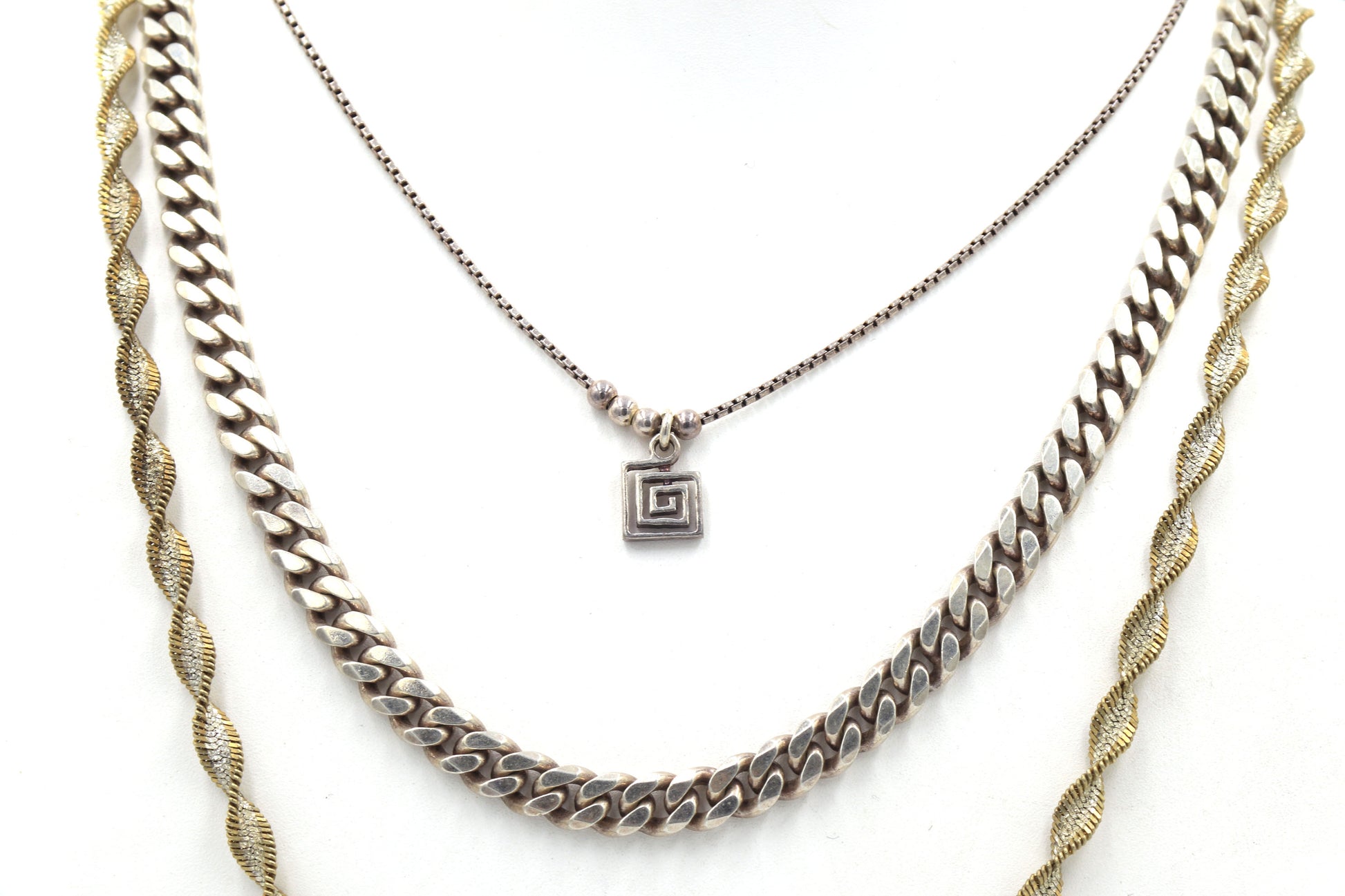 Vintage 925 sterling silver lot of 3 necklaces