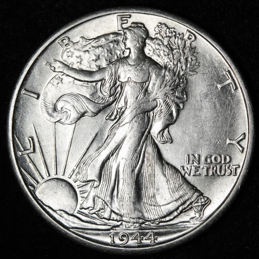 1944-D Walking Liberty Silver Half Dollar Denver Mint 90% Silver About Uncirculated (AU)