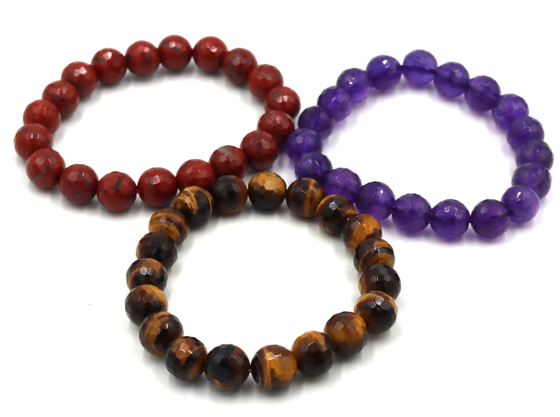 Group lot of 3 gemstone bangles