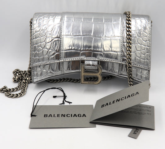 Balenciaga Hourglass Wallet on Chain Handbag