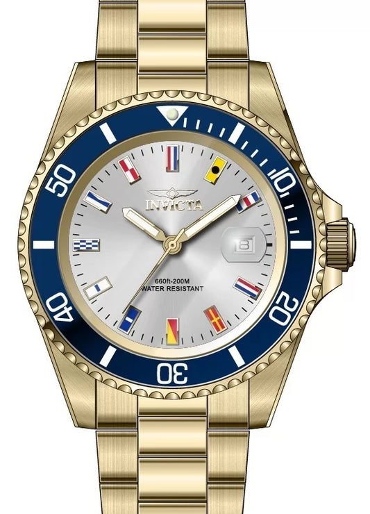 Invicta Men's Pro Diver  Quartz 3 Hand Silver Dial Watch