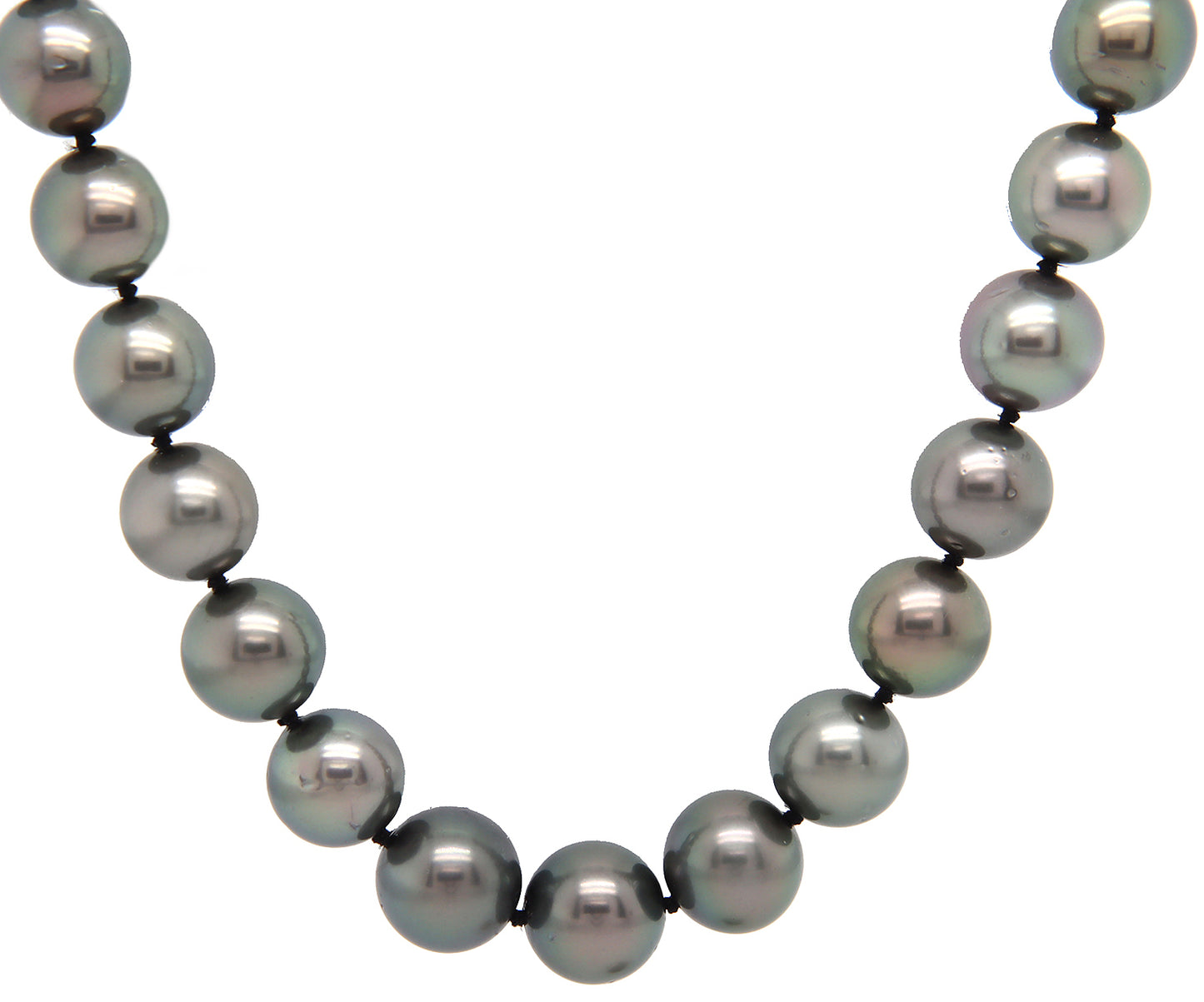 Iridesse Tahitian Diamond and Graduated Pearl Strand Necklace in 18K