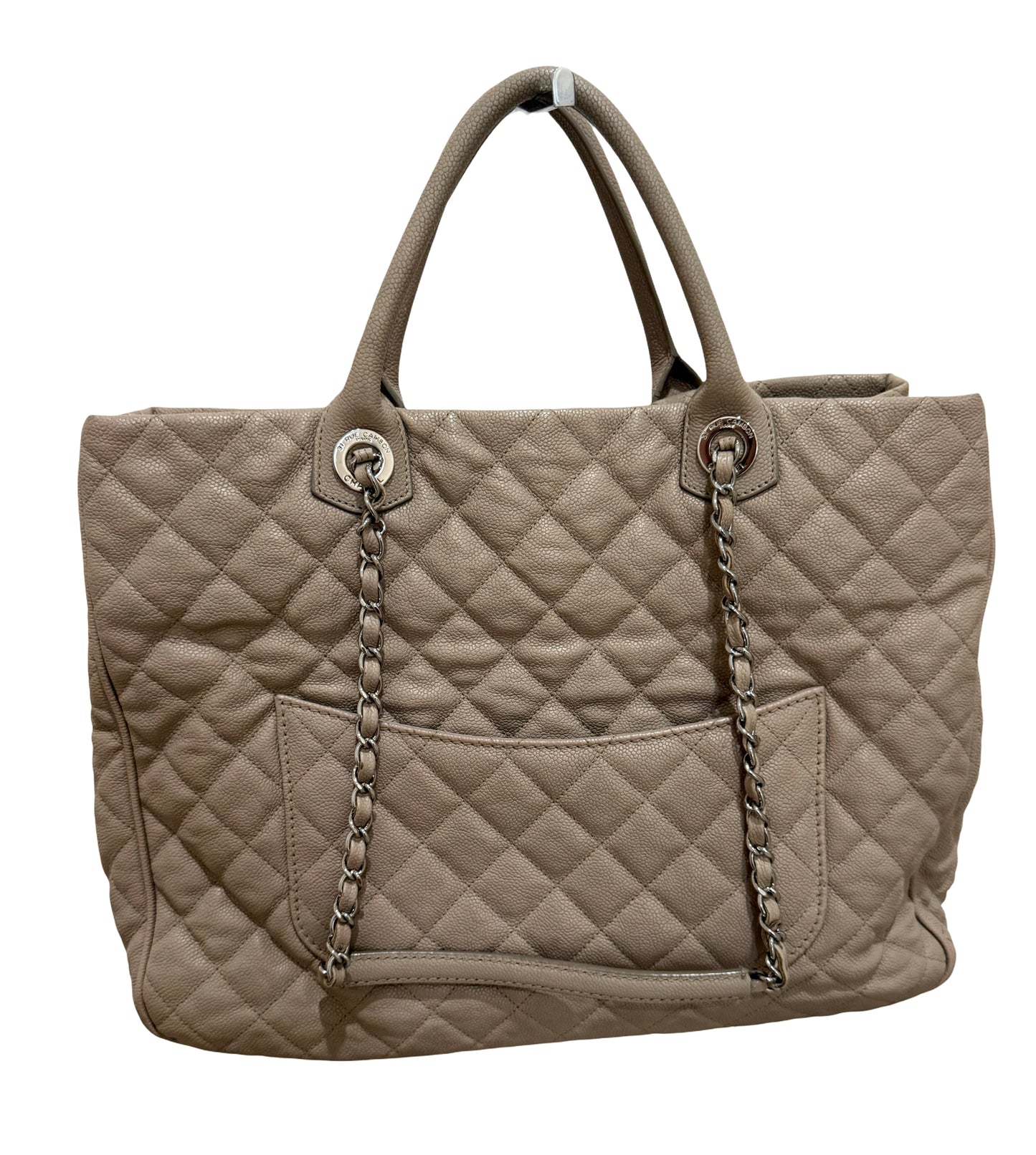 Pre owned authentic beige Chanel tote bag