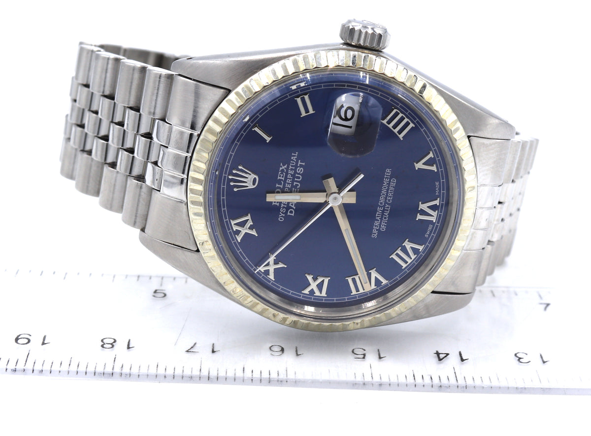 Rolex Datejust 36mm aftermarket blue Roman dial watch
