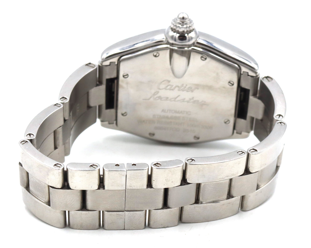 Cartier Roadster Silver Roman Numerals Dial Watch