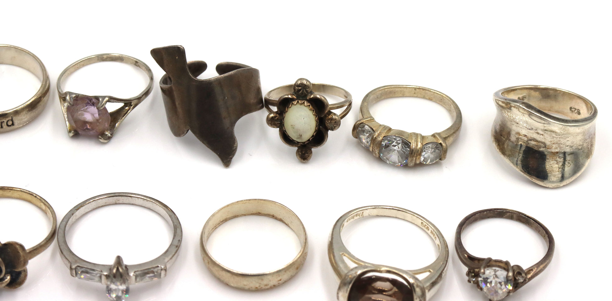 Group lot of Vintage 925 sterling silver rings