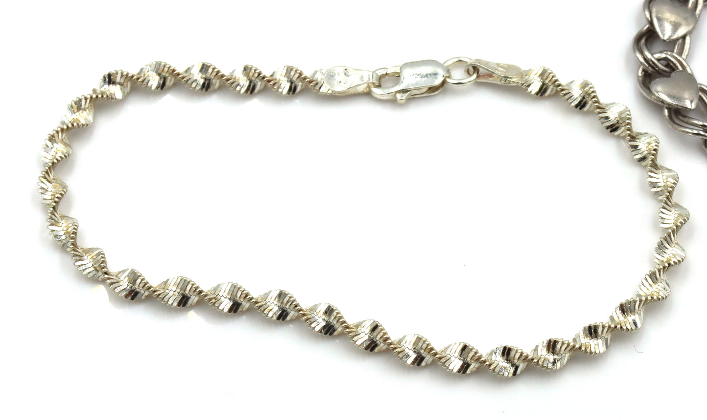 Group lot of 6 vintage 925 sterling silver bracelets