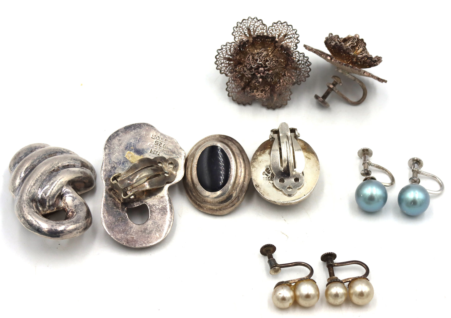 Group lot of Vintage 925 sterling silver earrings