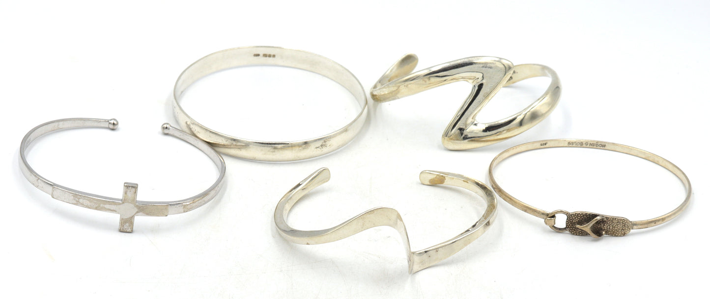 Group lot of 925 sterling silver bangles