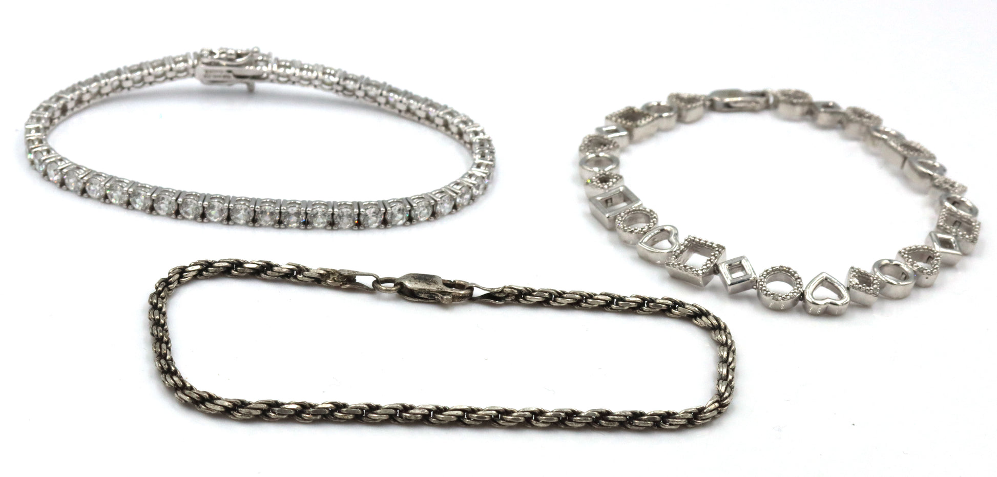 Vintage 925 sterling silver lot of 3 bracelets