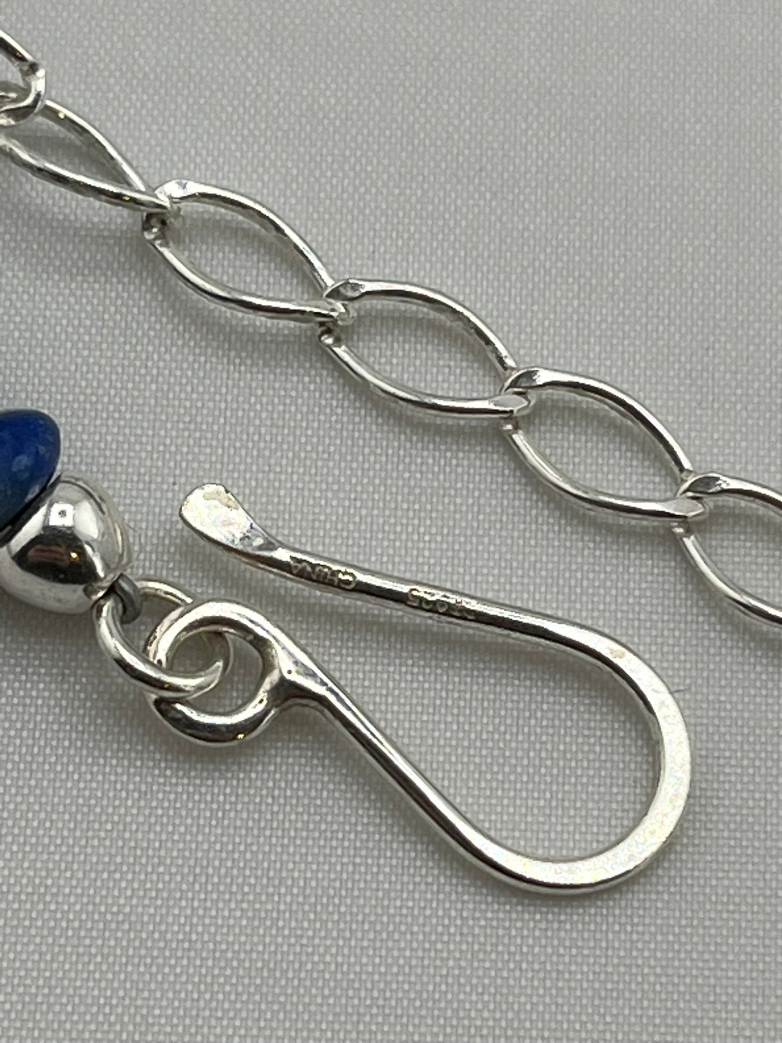 925 Sterling Silver DTR Jay King Mosaic Opal Beaded Lapis Lazuil Necklace