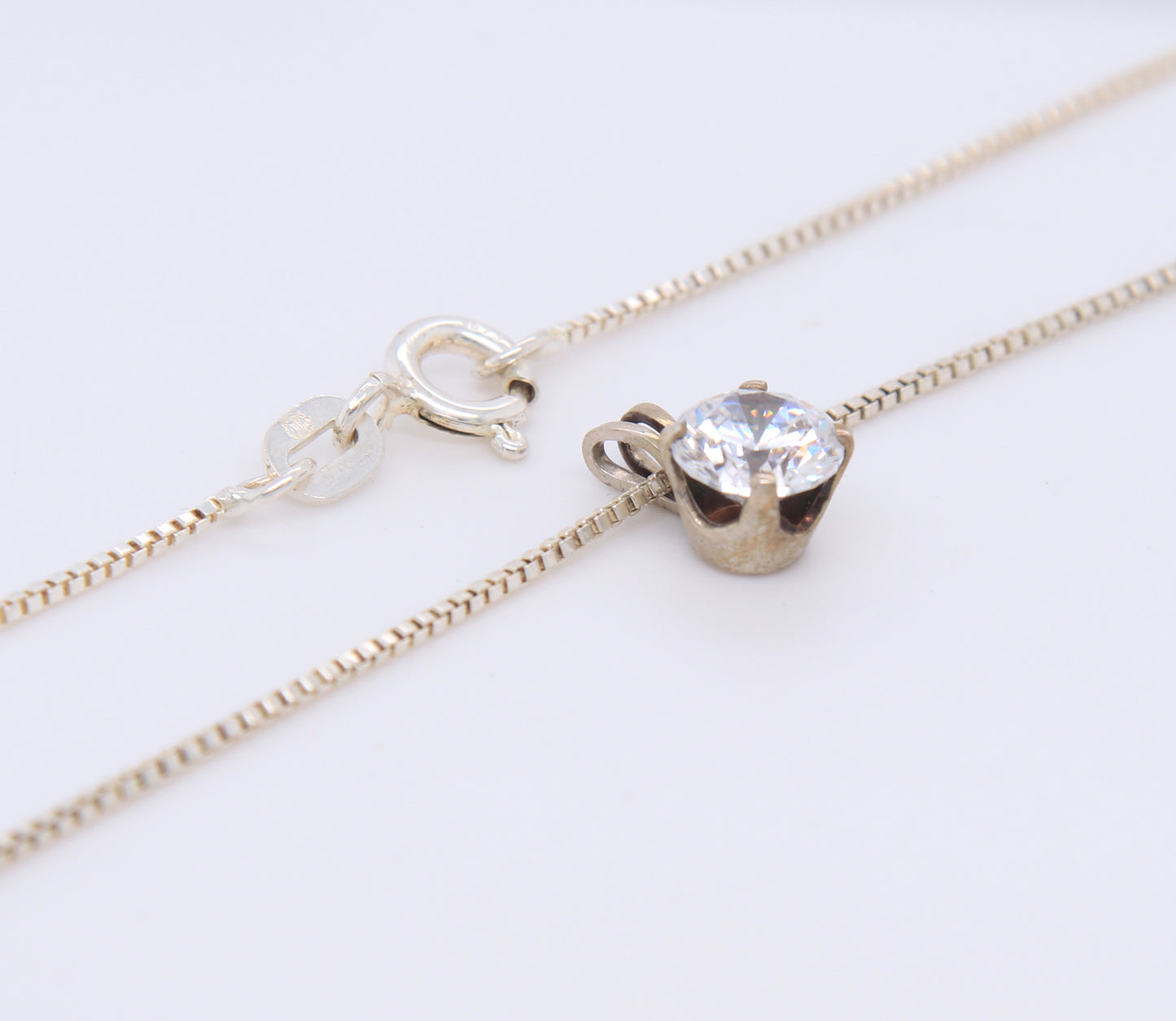 Sterling Silver Cubic Zirconia Pendant on Chain