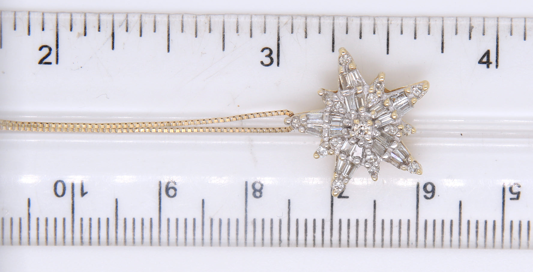 Sparkling Yellow Gold Diamond Star Pendant on Chain